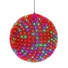 Outdoor Christmas Decorations Alpine Corporation 13 In. Diameter Large Flashing Sphere Ornament With Multi-Colored LED Lights