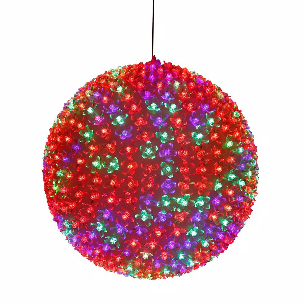 Outdoor Christmas Decorations Alpine Corporation 13 In. Diameter Large Flashing Sphere Ornament With Multi-Colored LED Lights 1 Outdoor Christmas Decorations Alpine Corporation 13 In. Diameter Large Flashing Sphere Ornament With Multi-Colored LED Lights