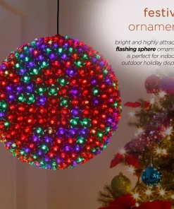 Outdoor Christmas Decorations Alpine Corporation 13 In. Diameter Large Flashing Sphere Ornament With Multi-Colored LED Lights 13 Outdoor Christmas Decorations Alpine Corporation 13 In. Diameter Large Flashing Sphere Ornament With Multi-Colored LED Lights -Christmas Tree Decorations Shop alpine corporation christmas yard decorations cor162mc 77 1000
