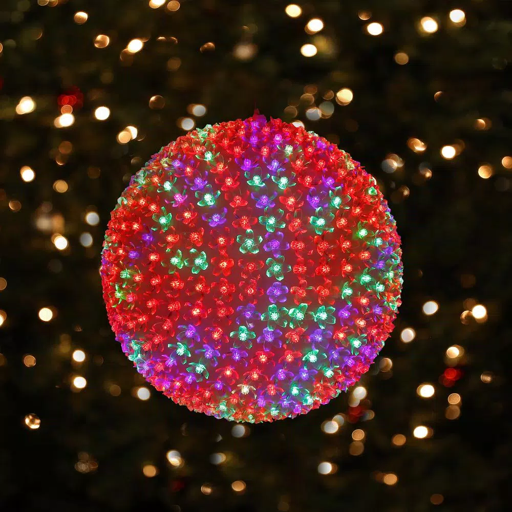 Outdoor Christmas Decorations Alpine Corporation 13 In. Diameter Large Flashing Sphere Ornament With Multi-Colored LED Lights 2 Outdoor Christmas Decorations Alpine Corporation 13 In. Diameter Large Flashing Sphere Ornament With Multi-Colored LED Lights - Image 2