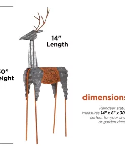 Outdoor Christmas Decorations Alpine Corporation 30 In. Tall Metal Rustic Standing Reindeer Christmas Decoration -Christmas Tree Decorations Shop alpine corporation christmas yard decorations jum324 40 1000