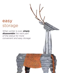 Outdoor Christmas Decorations Alpine Corporation 30 In. Tall Metal Rustic Standing Reindeer Christmas Decoration -Christmas Tree Decorations Shop alpine corporation christmas yard decorations jum324 c3 1000