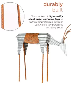 Outdoor Christmas Decorations Alpine Corporation 20 In. Tall Metal Rustic Grazing Reindeer Christmas Decoration -Christmas Tree Decorations Shop alpine corporation christmas yard decorations jum326 1d 1000