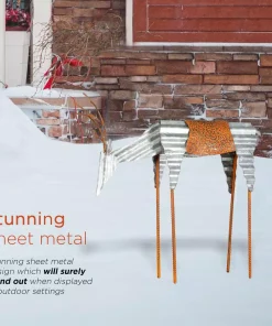 Outdoor Christmas Decorations Alpine Corporation 20 In. Tall Metal Rustic Grazing Reindeer Christmas Decoration -Christmas Tree Decorations Shop alpine corporation christmas yard decorations jum326 66 1000