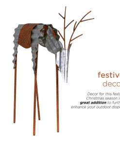 Outdoor Christmas Decorations Alpine Corporation 20 In. Tall Metal Rustic Grazing Reindeer Christmas Decoration -Christmas Tree Decorations Shop alpine corporation christmas yard decorations jum326 77 1000