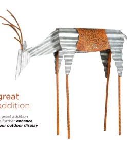 Outdoor Christmas Decorations Alpine Corporation 20 In. Tall Metal Rustic Grazing Reindeer Christmas Decoration -Christmas Tree Decorations Shop alpine corporation christmas yard decorations jum326 a0 1000