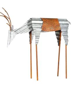 Outdoor Christmas Decorations Alpine Corporation 20 In. Tall Metal Rustic Grazing Reindeer Christmas Decoration -Christmas Tree Decorations Shop alpine corporation christmas yard decorations jum326 c3 1000