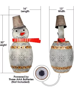 Outdoor Christmas Decorations Alpine Corporation 30 In. Tall Weathered Barrel Snowman With Warm White LED Lights 6 Outdoor Christmas Decorations Alpine Corporation 30 In. Tall Weathered Barrel Snowman With Warm White LED Lights -Christmas Tree Decorations Shop alpine corporation christmas yard decorations ors730 40 1000
