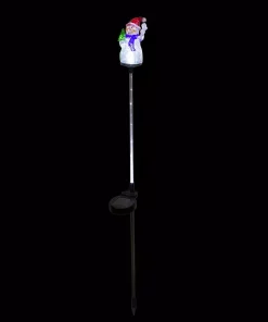Outdoor Christmas Decorations Alpine Corporation Solar Snowman Garden Stake With Fiber Optic Lights (Set Of 2) -Christmas Tree Decorations Shop alpine corporation christmas yard decorations qlp1103slr 2 1f 1000