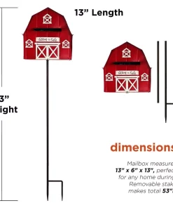 Outdoor Christmas Decorations Alpine Corporation 54 In. Tall Metal Letters To Santa Red Barnhouse Mailbox Garden Stake 11 Outdoor Christmas Decorations Alpine Corporation 54 In. Tall Metal Letters To Santa Red Barnhouse Mailbox Garden Stake -Christmas Tree Decorations Shop alpine corporation christmas yard decorations yhl380hh 40 1000