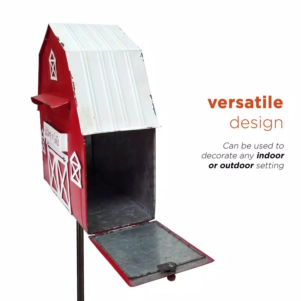 Outdoor Christmas Decorations Alpine Corporation 54 In. Tall Metal Letters To Santa Red Barnhouse Mailbox Garden Stake 6 Outdoor Christmas Decorations Alpine Corporation 54 In. Tall Metal Letters To Santa Red Barnhouse Mailbox Garden Stake - Image 6