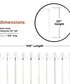 Christmas Lights Alpine Corporation Hanging Icicle Lights With Chasing Warm White LED Lights 9 Christmas Lights Alpine Corporation Hanging Icicle Lights With Chasing Warm White LED Lights -Christmas Tree Decorations Shop alpine corporation icicle lights cor134ww 10 40 1000