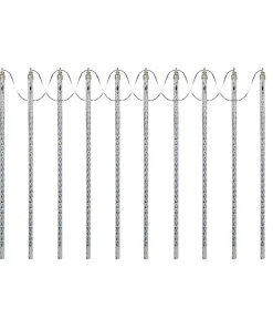 Christmas Lights Alpine Corporation Hanging Icicle Lights With Chasing Warm White LED Lights