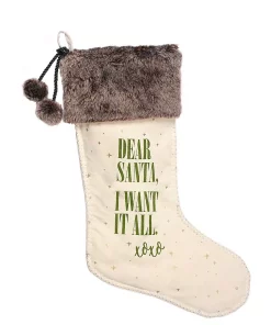 Indoor Christmas Decorations Amscan 21.5 In. X 7.5 In. Fabric Christmas Dear Santa Stocking