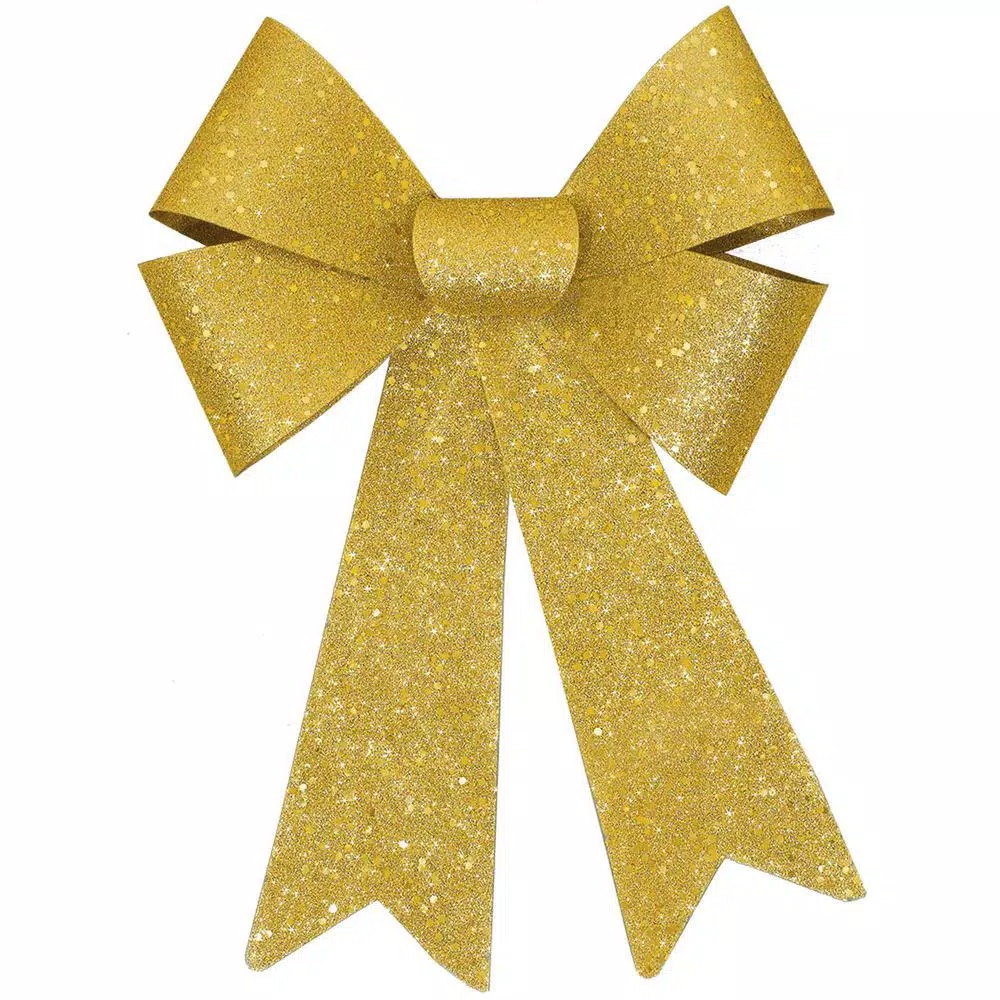 Christmas Tree Decorations Amscan 13 In. Glitter Bow In Gold (4-Pack) 1 Christmas Tree Decorations Amscan 13 In. Glitter Bow In Gold (4-Pack)