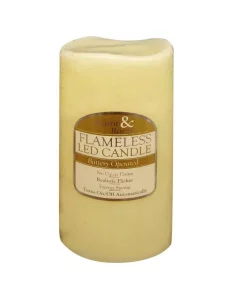 Indoor Christmas Decorations Brite Star 3 In. X 6 In. Flameless LED Candle Solid Ivory Vanilla Scented