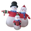 Outdoor Christmas Decorations Brite Star 6 Ft. Snowman Family Dad With Black Hat, Mom With Red Santa Cap, Child With Green Santa Cap Airblown