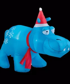 Outdoor Christmas Decorations Brite Star 3.5 Ft. W X 2.6 Ft. H Hippo Inflatable Airblown
