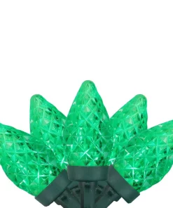 Brite Star 50 Green Faceted LED C7 Christmas Lights With 16 Ft. Green Wire