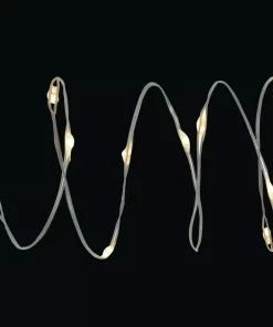 Christmas Lights Brite Star 60-Light Warm White Superbrite Fairy Lights, Silver Wire