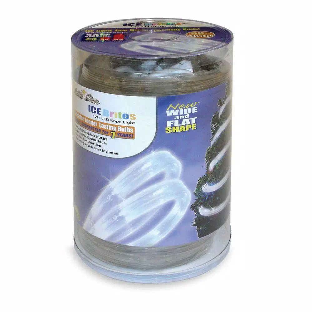 Christmas Lights Brite Star 12 Ft. 50-Light White LED Flat Rope Light 2 Christmas Lights Brite Star 12 Ft. 50-Light White LED Flat Rope Light - Image 2