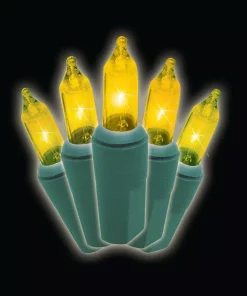 Christmas Lights Brite Star 50-Light Designer Series Ceramic Gold Mini Light Set (Set Of 2)