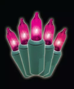 Christmas Lights Brite Star 50-Light Designer Series Pink Mini Light Set (Set Of 2)