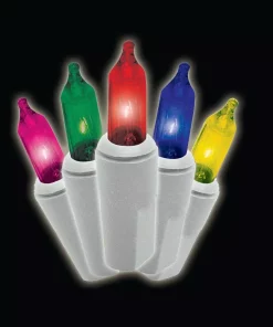 Christmas Lights Brite Star 50-Light Designer Series Multi-colored Mini Light Set With White Wire (Set Of 2)