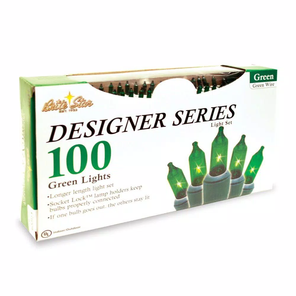 Christmas Lights Brite Star 100-Light Designer Series Green Mini Light Set (Set Of 2) 2 Christmas Lights Brite Star 100-Light Designer Series Green Mini Light Set (Set Of 2) - Image 2