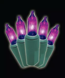 Christmas Lights Brite Star 100-Light Designer Series Purple Mini Light Set (Set Of 2)