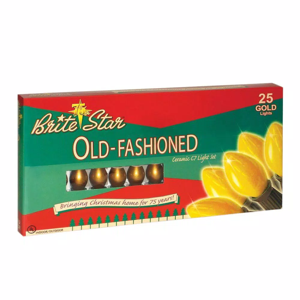 Christmas Lights Brite Star 25-Light Gold Old Fashioned Lights (Set Of 2) 2 Christmas Lights Brite Star 25-Light Gold Old Fashioned Lights (Set Of 2) - Image 2