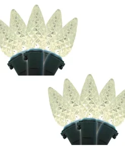Christmas Lights Brite Star 35-Light Warm White Faceted C6 LED Light Set (Set Of 2)