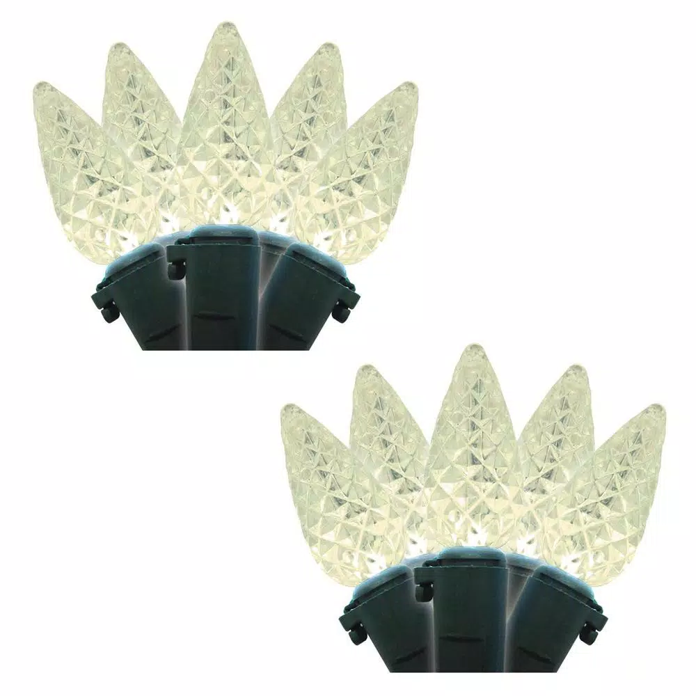 Christmas Lights Brite Star 35-Light Warm White Faceted C6 LED Light Set (Set Of 2) 1 Christmas Lights Brite Star 35-Light Warm White Faceted C6 LED Light Set (Set Of 2)
