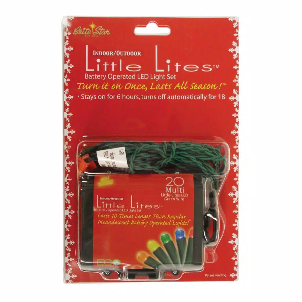 Christmas Lights Brite Star Battery-Operated 20-Light Multi-Color 5mm Little Light LED Light Set (Set Of 2) 2 Christmas Lights Brite Star Battery-Operated 20-Light Multi-Color 5mm Little Light LED Light Set (Set Of 2) - Image 2