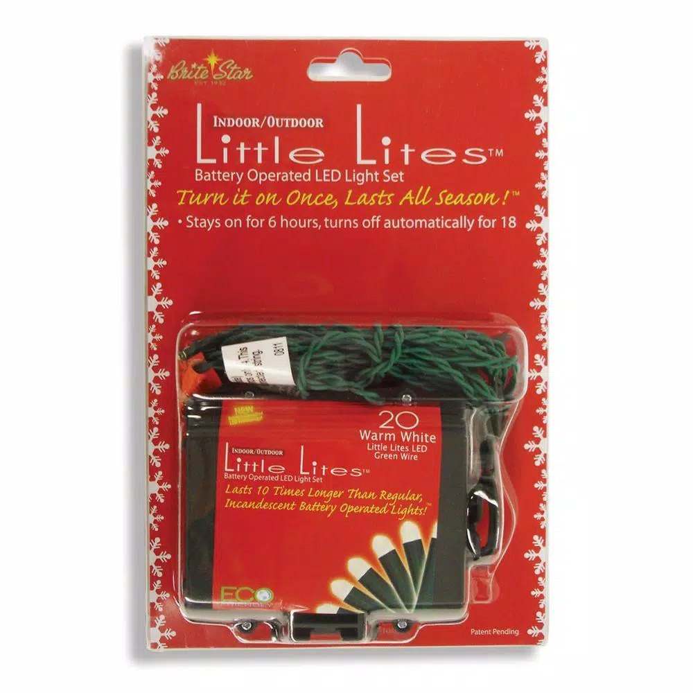 Christmas Lights Brite Star 20-Light Battery Operated Little Lite LED Warm White Light Set 2 Christmas Lights Brite Star 20-Light Battery Operated Little Lite LED Warm White Light Set - Image 2