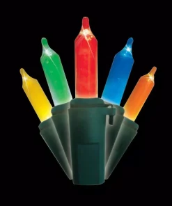 Christmas Lights Brite Star 50-Count Warm Glow Traditional Mini LED Multi-Color Christmas Light Set