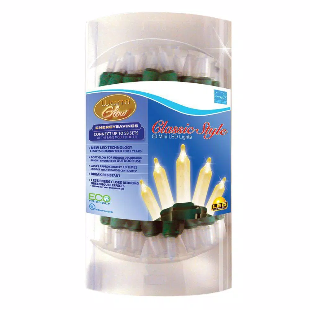 Christmas Lights Brite Star 50-Light Warm Glow Warm White Traditional Mini LED Light Set (Set Of 2) 2 Christmas Lights Brite Star 50-Light Warm Glow Warm White Traditional Mini LED Light Set (Set Of 2) - Image 2