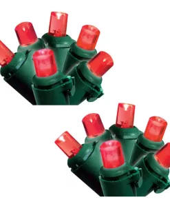 Christmas Lights Brite Star 50-Light Red Micro Mini LED Light Set With Green Wire (Set Of 2)
