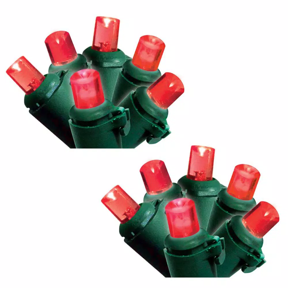 Christmas Lights Brite Star 50-Light Red Micro Mini LED Light Set With Green Wire (Set Of 2) 1 Christmas Lights Brite Star 50-Light Red Micro Mini LED Light Set With Green Wire (Set Of 2)