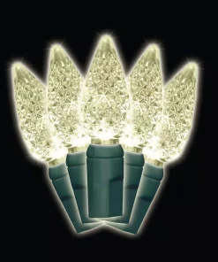 Christmas Lights Brite Star Battery-Operated 35-Light Warm White C6 LED Light Set (Set Of 2)