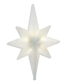 Christmas Tree Decorations Brite Star Battery Operated 6 In W X 9 In H Frosty Iridescent Swirl Warm White LED Bethlehem Star Tree Topper
