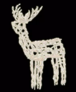 Outdoor Christmas Decorations Brite Star 48 In. 105-Light LED Standing Buck Sculpture Wireframe