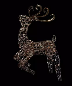 Outdoor Christmas Decorations Brite Star 48 In. 150-Light Multi Posing Deer Rattan Wireframe