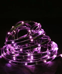 Christmas Lights CC Christmas Decor 18 Ft. 72-Light Pink LED Outdoor Christmas Linear Tape Lighting With Black Finish