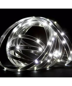 Christmas Lights CC Christmas Decor 18 Ft. 72-Light Pure White LED Outdoor Christmas Linear Tape Lighting With Black Finish