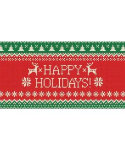 Outdoor Christmas Decorations My Door Decor 7 Ft. X 16 Ft. Ugly Christmas Sweater Happy Holidays-Christmas Garage Door Decor Mural For Double Car Garage