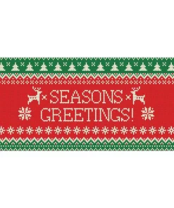 Outdoor Christmas Decorations My Door Decor 7 Ft. X 8 Ft. Santa’s Reindeer Barn Without Santa Holiday Garage Door Decor Mural For Single Car Garage