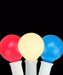 Christmas Lights Sienna 10-Light Red, White And Blue 4th Of July G40 Globe Lights With White Wire