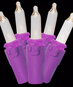 Christmas Lights Brite Star 50-Light Designer Series Clear Light Set, Purple Wire