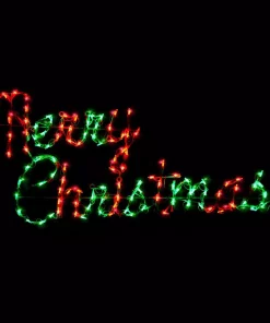 Outdoor Christmas Decorations HOLIDYNAMICS HOLIDAY LIGHTING SOLUTIONS 44 In. Holidynamics LED Script Merry Christmas Sign